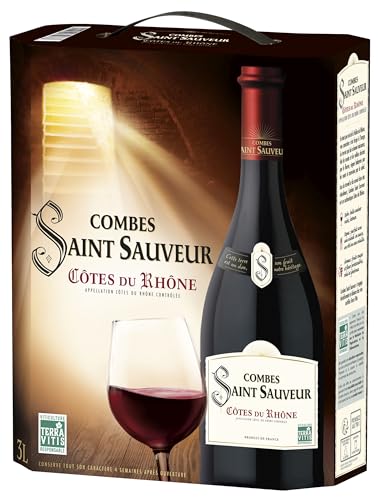 COMBES SAINT SAUVEUR - Rotwein Trocken (3 L) - AOP Côtes du Rhône - Bag in Box (BiB) - Terra Vitis von Les Combes de Saint Sauveur