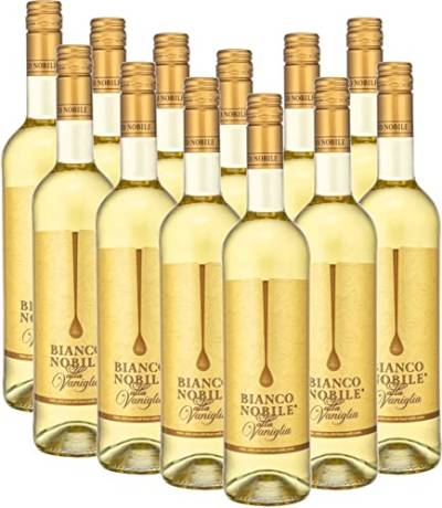 Bianco Nobile alla Vaniglia von Les Grands Chais de France - Weinhaltiges Getränk mit feinen Vanillearomen Geschmack 12 x 0,75l VINELLO - 12er - Weinpaket inkl. kostenlosem VINELLO.weinausgießer von Les Grands Chais de France