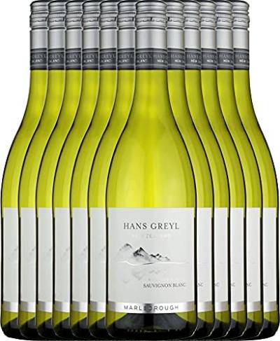 Sauvignon Blanc Marlborough - Hans Greyl Weißwein 12 x 0,75 l mit VINELLO.weinausgießer - VINELLO 12er Weinpaket von Les Grands Chais de France