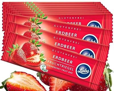 Snack Bag - 10x 30g Lubs Bio Fruchtriegel Erdbeere | Bio & Vegan | Fruchtriegel mit frischem Obst| Riegel glutenfrei| Fruchtschnitte von Linecase