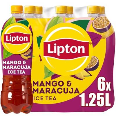 LIPTON ICE TEA Mango & Maracuja, Eistee mit Mango & Maracuja Geschmack, EINWEG (6 x 1.25 l) von Lipton