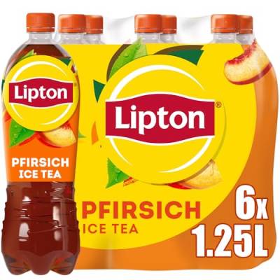 LIPTON ICE TEA Peach, Eistee mit Pfirsich Geschmack, EINWEG (6 x 1.25L) von Lipton