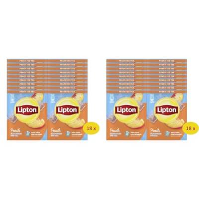 Lipton | Eistee Pulver "Pfirsich" | Sommerliche Eisteevariante | in Pulverform zum Selbstzubereiten | 18x Sachets (Packung mit 2) von Lipton