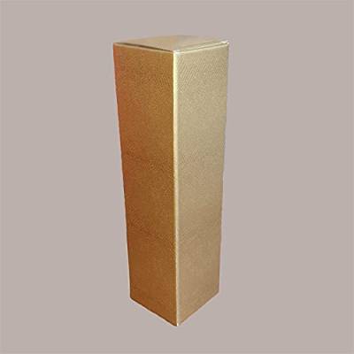Lucgel Srl 20 Stk. Flaschenhalter Box von 1 in Paper Skin Leder Gold 90x90H340 cm von Lucgel