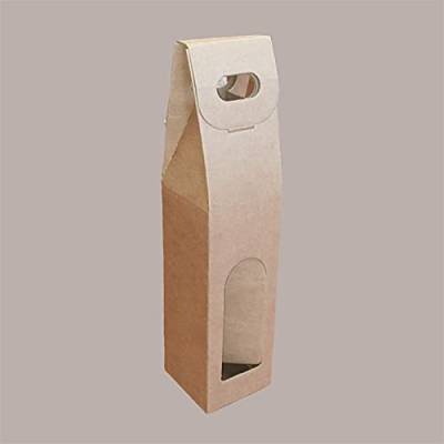 Lucgel srl 25 Stück Havanna Papierflaschenhalter Box für 1 mit Griff 90x90H385 | Wegbringen von Lucgel