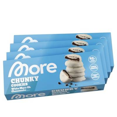 MORE NUTRITION More Chunky Cookie, 4 x 128g Packung (32 Kekse) - White More-Oh Flavor von MORE NUTRITION