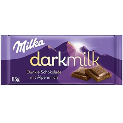 Milka Dark Milk Alpenmilch 1x 85g I Zartherbe Alpenmilch-Schokolade I Milka Schokolade aus 100% Alpenmilch I Tafelschokolade von Milka