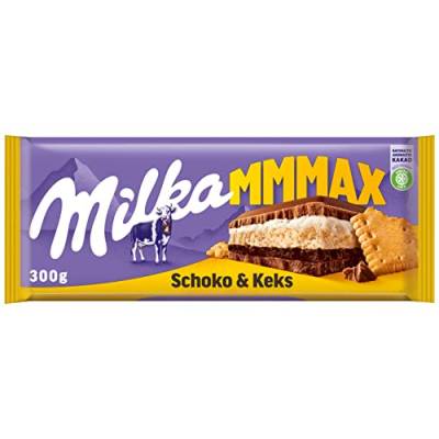 Milka Schoko & Keks 1 x 300g I Großtafel I Alpenmilch-Schokolade I mit Milchcréme-Füllung und Keksen I Milka Schokolade aus 100% Alpenmilch I Tafelschokolade von Milka