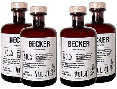 Becker s Premium Dry Gin No2-4er Set Der Becker Gin 0,5L (41% Vol)- [Enthält Sulfite] von Mixcompany