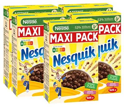 Nestlé Nesquik Knusper-Frühstück, Schoko Cerealien mit Vollkorn, 5er Maxipack (5 x 625g) von NESTLE