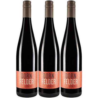 Nehrbaß - “Dornfelder 2019” - Rotwein lieblich 3 x á 0,75 Liter - Qualitätswein - Vegan - Aus Deutschland (Rheinhessen) - mit Schraubverschluss von Nehrbaß