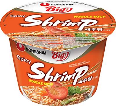 Nong Shim Instantnudeln Shrimp Big Bowl – Koreanische Ramen Suppe - schnelle Zubereitung – 115g von Nong Shim