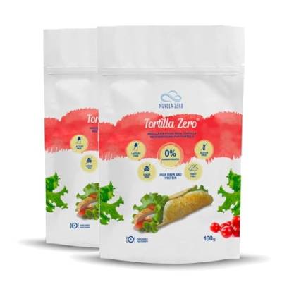 Nuvola Zero - Backmischung für Tortilla, 320 g x 8 Protein Tortillas, Kohlenhydratfrei, Glutenfrei, Laktosefrei, Zuckerfrei, Hefefrei, Hergestellt in Italien von Nuvolazero