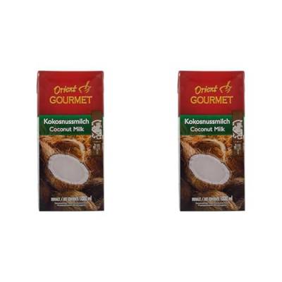 Orient GOURMET Kokosnussmilch - Cremige Milch mit typischem Kokosgeschmack - Authentisch thailändische Küche - 1 x 1000 ml (Packung mit 2) von Orient