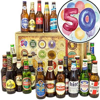 50. Geburtstag - 24 Bier aus aller Welt - Zum 50. Geburtstag für Männer - Adventskalender 2023 Bier Männer von ostprodukte-versand