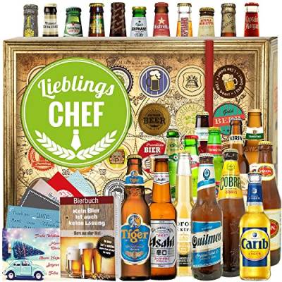 Lieblings Chef - 24 Biere aus der Welt - Lieblings Chef Geschenk Idee - Bier Adventskalender 2023 von ostprodukte-versand