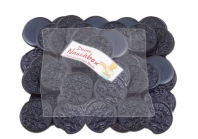 Deine Naschbox | Feste Lakritz Münzen | 1kg Nachfüllbeutel | Minimale Verpackung 100% recyclebar - XL Großpackung - Niederländische Süßlakritz Taler von PE ÄM