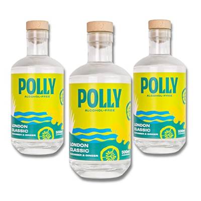 POLLY London Classic - Alkoholfreie Gin Alternative | Preisgekrönt | 3 x 500 ml | ohne Zucker & künstliche Aromen, vegan, glutenfrei | perfekt mit Tonic Water von POLLY