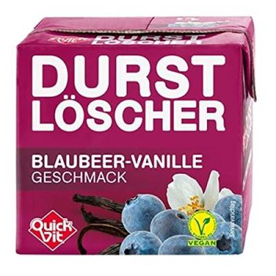 24 Packungen a 500ml Durstlöscher Blaubeer Vanille Geschmack mit Strohhalm von Quickfit