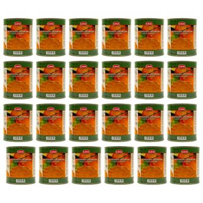 Food-United türkische Mandarin-Orangen geschält ohne Kerne leicht gezuckert in Sirup 24 Dosen Füllm 800g ATG 480g Ring-Pull-Verschluss intensiv komplexes Aroma gleichmäßige ganze Segmente (24 Dosen) von S.Mile GmbH