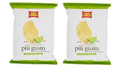 2x San Carlo più gusto Limette & rosa Pfeffer Chips Kartoffelchips gesalzen 50g von SAN CARLO