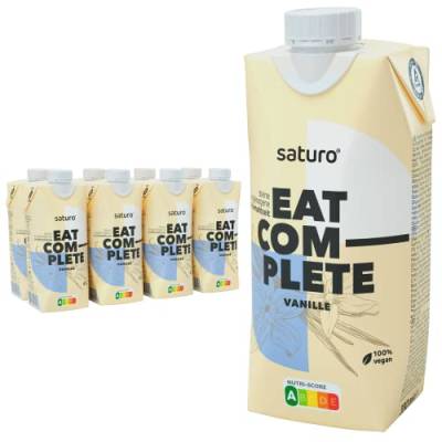 Saturo Trinknahrung Vanille | Astronautennahrung Mit Protein & 330kcal | Vegane Trinknahrung Mit Wertvollen Nährstoffen | 8 x 330ml von SATURO