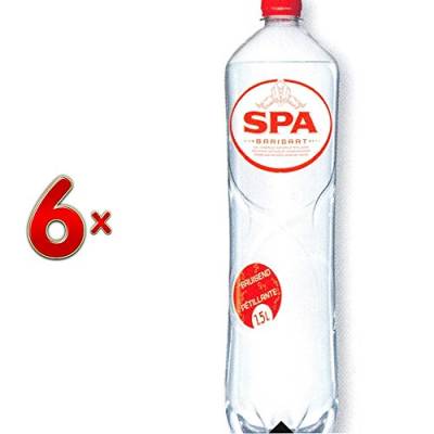 SPA Barisart PET 6 x 1,5 l Flasche (Wasserflasche mit etwas Kohlensäure) von SPA