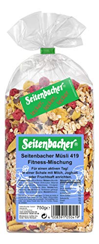 Seitenbacher Müsli Fitness Mischung I Vollkorn I ganze Himbeeren I Zartbitterschokolade I Mandelblttächen I (1 x 750 g) von Seitenbacher