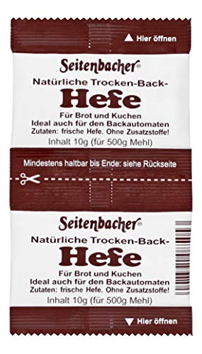 Seitenbacher Hefe I trocken I für Brot Kuchen und Gebäck I Ohne Zusatzstoffe I 40er Pack (40 x 20g) von Seitenbacher