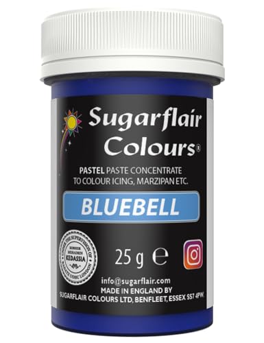 Sugarflair Lebensmittelfarbe Pasta Pastel Glockenblumeblau, Pasta Lebensmittel Farbe für Fondant und Marzipan, Spectral Concentrated Paste Colours - 25g von Sugarflair Colours