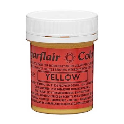 Edible Glitter Paint - Yellow von Sugarflair Colours