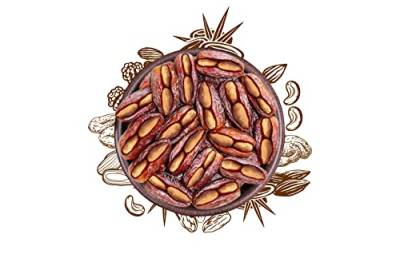 Sunnah Shop® Nutty Dates - Gefüllte Medjool Datteln mit Mandeln 300g | Königsdatteln aus frischer Ernte | Einzigartiger Karamell-Geschmack | 100% Natürlich - OHNE Zusatzstoffe von Sunnah Shop