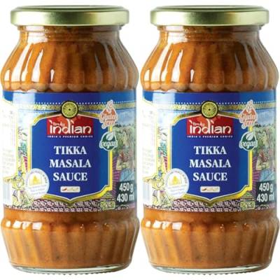 Truly Indian Tikka Masala Sauce (Angenehm scharfe Fertigsauce für schnelle Gerichte mit natürlichen Zutaten, Authentisch indisch kochen, Vegan und glutenfrei) (1 x 450 g) (Packung mit 2) von Truly Indian
