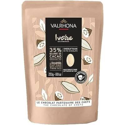 VALRHONA Weiße Schokolade Drops Blanc Ivoire 35% 250 g von VALRHONA