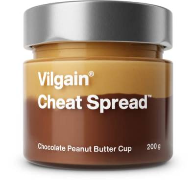 Vilgain® Cheat Spread - Vegane Protein Haselnusscreme, hochwertiges Eiweiß | 100% natürlich, ohne künstliche Zusatzstoffe | Heißluftgeröstete Nüsse | Schokocupcake Erdnusscreme, 200g von Vilgain