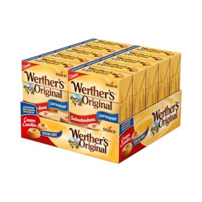 Werther's Original – 10 x 42g Box – Zuckerfreie Sahnebonbons mit leckerem Karamellgeschmack von Werther's Original