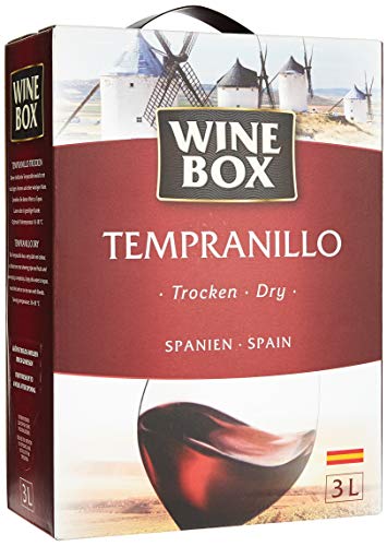 Wine Box Tempranillo Vino de la Tierra de Castilla trocken Bag-in-Box (1 x 3 l) | 3 l (1er Pack) von Case