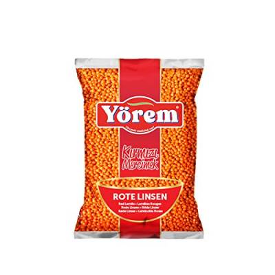 4 Packung Rote Linsen (je. 900 gr) Kırmızı Mercimek / Red Lentils / Lentilles Rouge , hoher Protein- und weniger Fettgehalt, Perfekt für die Diät, Glutenfrei & Vegan von Yörem