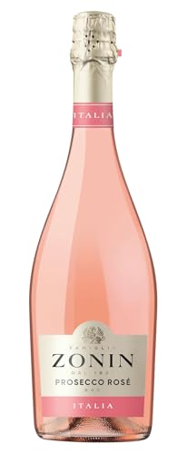Zonin Prosecco D.O.C. Rosé Millesimato (1 x 0.75l), extra dry, mit feiner Perlage und zartem Rosé-Glanz im Glas, mit besten Freunden genießen von ZONIN