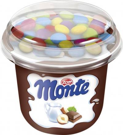 Zott Monte Milch-Dessert Schoko mit Schokolinsen von Zott