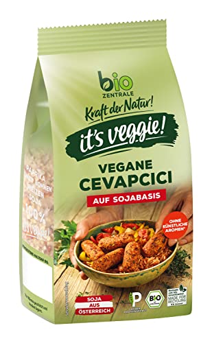 biozentrale it´s veggie! Vegane Cevapcici auf Sojabasis | 170 g | Soja aus Österreich | hoher Proteingehalt von bioZentrale