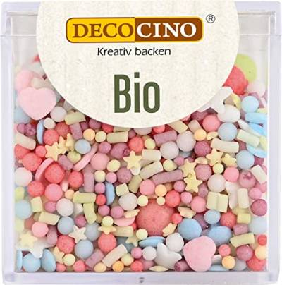DECOCINO Bio Streudekor Party – 60 g – vegane Zuckerstreusel aus Traubenzucker in Bio-Qualität zum Dekorieren & Verzieren von Kuchen & Desserts, 33829 von DECOCINO