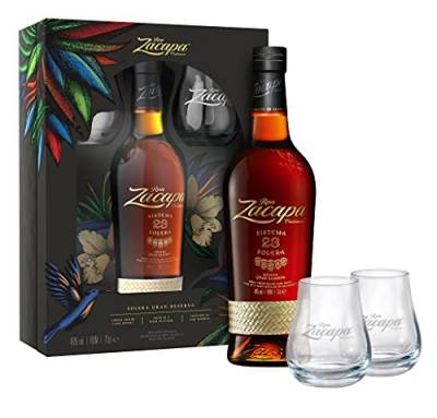 Ron Zacapa Sistema 23 Solera | Exquisiter Rum aus südamerikanischem Hause | in edler Geschenkverpackung mit 2 Nosing-Gläsern | 40% vol 700ml Einzelflasche | von Zacapa