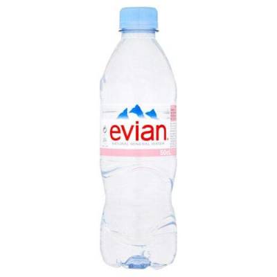 Evian Natürliche Mineralwasserflaschen, 500 ml, 2 Stück, 48 Stück von Evian