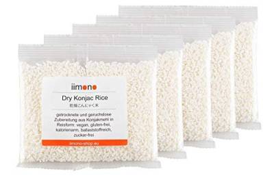 iimono Dry Konjac Rice - kalorienarmer & kohlenhydratarmer Konjak-Reis (5 x 200g) von iimono