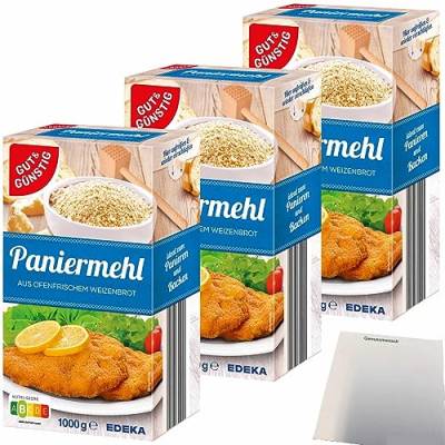 Gut&Günstig Paniermehl aus ofenfrischem Weizenbrot 3er Pack (3x1000g Packung) + usy Block von usy