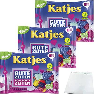 Katjes GZSZ Fruchtgummi vegan 3er Pack (3x175g Packung) + usy Block von usy