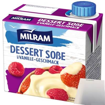 Milram Dessert Sauce Vanille mit Vanille-Geschmack (500ml Packung) + usy Block von usy