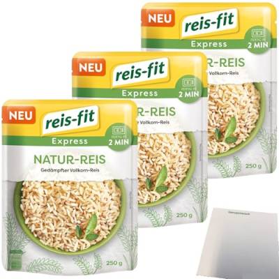 Reis-Fit Express Natur Reis 3er Pack (3x250g Packung) + usy Block von usy