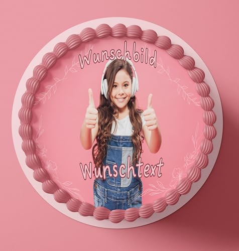 Personalisierbarer Fondant Tortenaufleger Tortenbild Geburtstag mit Wunschbild Wunschtext von Ich